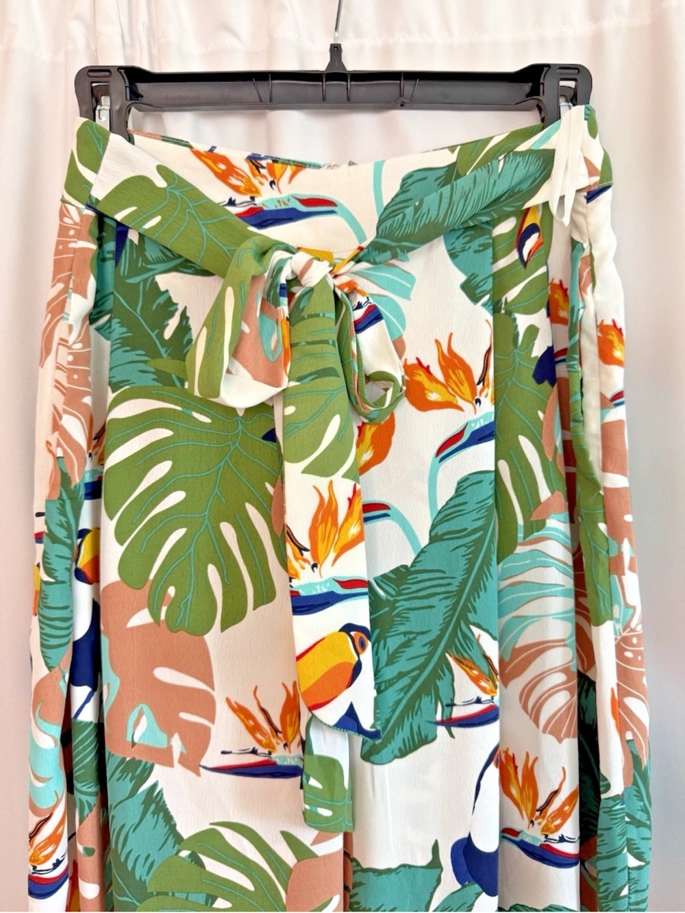 Tropical Toucan Print Wide Leg pants by The Sang - size Medium - Resort - Picture 3 of 5